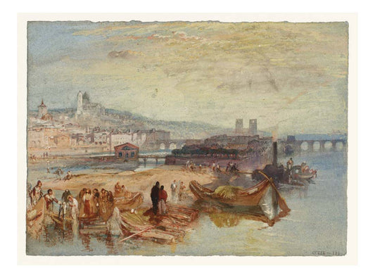Melun, 1833 by John Mallord William Turner RA, 12x8"(A4) Poster