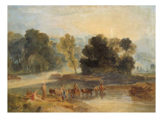 Men with Horses Crossing a River, 1806-07 by John Mallord William Turner RA, 12x8"(A4) Poster