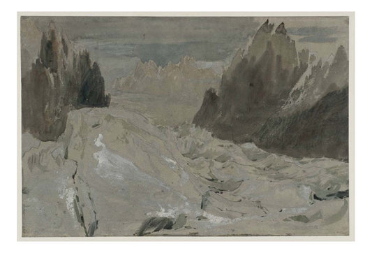 Mer de Glace, Looking Up to the Aiguille de Tacul, 1802 by John Mallord William Turner RA, 12x8"(A4) Poster