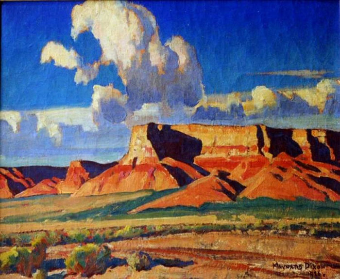 Mesa Lands 1926 by Maynard Dixon, Classic American Western Art, 16x12