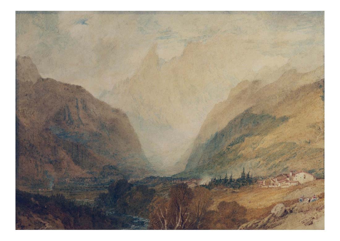 Mont Blanc, from above Courmayeur, 1810 by John Mallord William Turner RA, 12x8"(A4) Poster