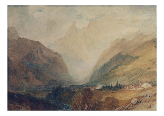 Mont Blanc, from above Courmayeur, 1810 by John Mallord William Turner RA, 12x8"(A4) Poster
