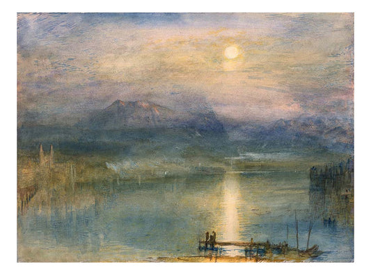 Moonlight on Lake Lucerne with the Rigi in the Distance, Switzerland, 1841 by John Mallord William Turner RA, 12x8"(A4) Poster