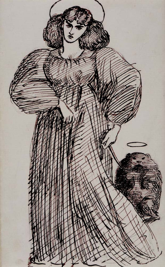 Mrs. Morris&the Wombat, 1869 by Dante Gabriel Rossetti, English Pre-Raphaelite Painter,16x12"(A3) Poster Print