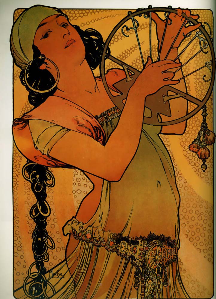 Mucha-Salome-1897 vintage artwork by Alphonse Mucha, 12x8" (A4 size) poster print