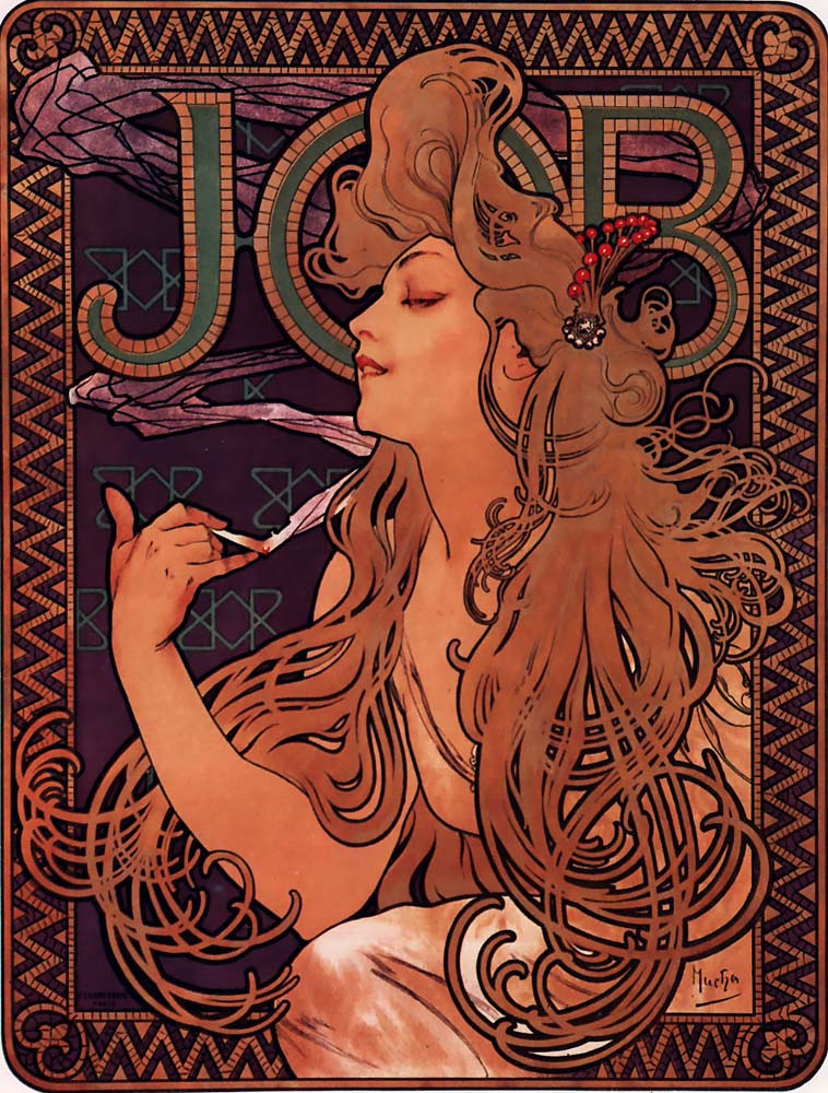 Mucha-job vintage artwork by Alphonse Mucha, 12x8" (A4 size) poster print