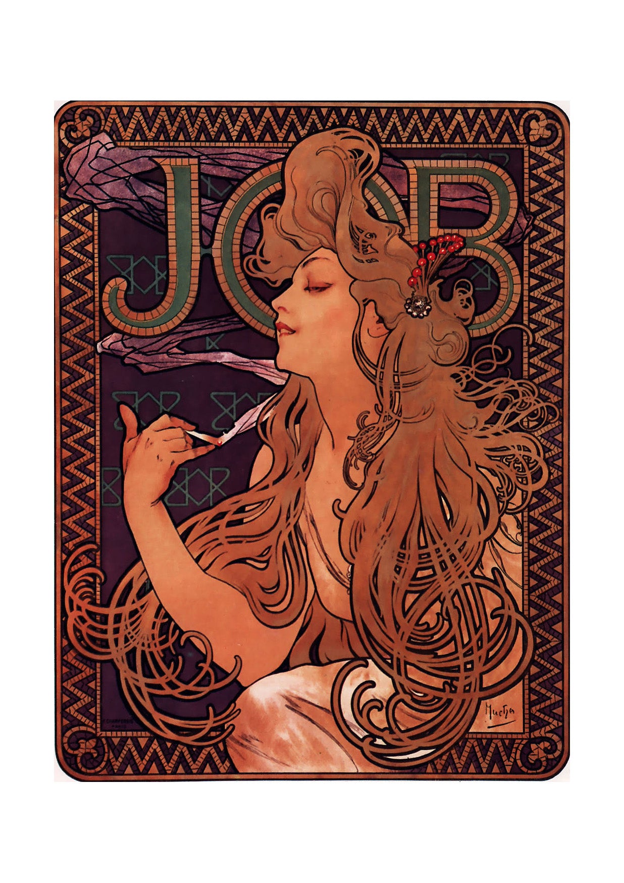 Mucha-jobA4 vintage artwork by Alphonse Mucha, 12x8" (A4 size) poster print