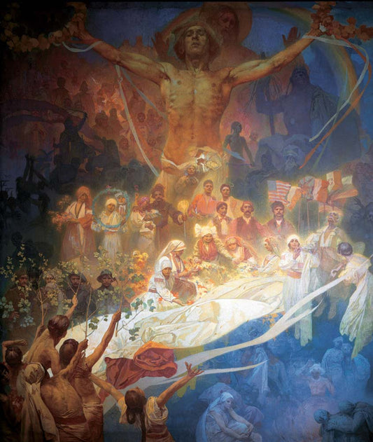 Mucha Apoteoza vintage artwork by Alphonse Mucha, 16x12" (A3 size) poster print