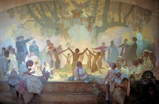 Mucha Omladina vintage artwork by Alphonse Mucha, 16x12" (A3 size) poster print