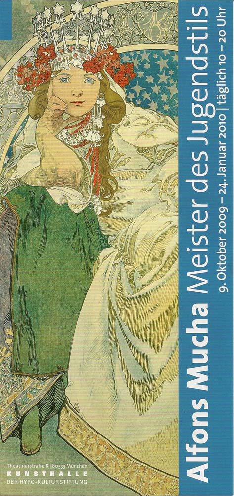 Mucha, Alfons - Prinzessin Hyazinthe, 1911 - HypoKunsthalle 2009 2010 vintage artwork by Alphonse Mucha, 16x12" (A3 size) poster print