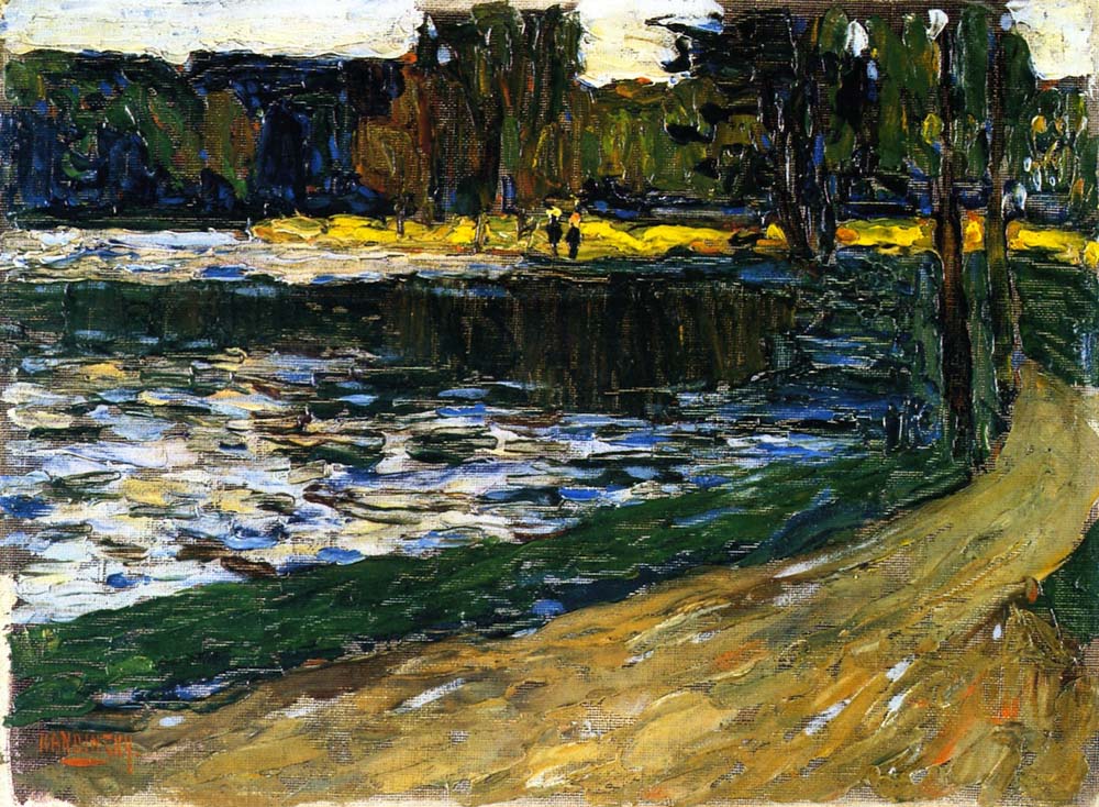Munich - English Garden (also known as English Garden in Munich) - Wassily Kandinsky -1901 by Wassily Kandinsky, 16x12"(A3) Poster Print