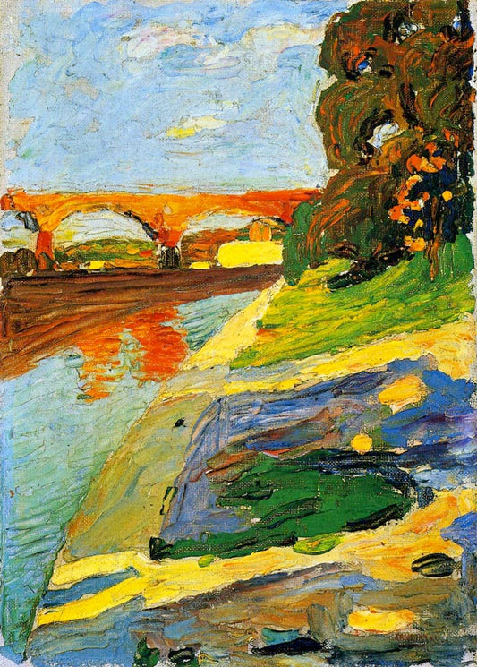 Munich - The River Isar - Wassily Kandinsky -1901 by Wassily Kandinsky, 16x12"(A3) Poster Print