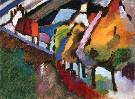 Murnau - Castle and Church - Wassily Kandinsky -1909 by Wassily Kandinsky, 16x12"(A3) Poster Print