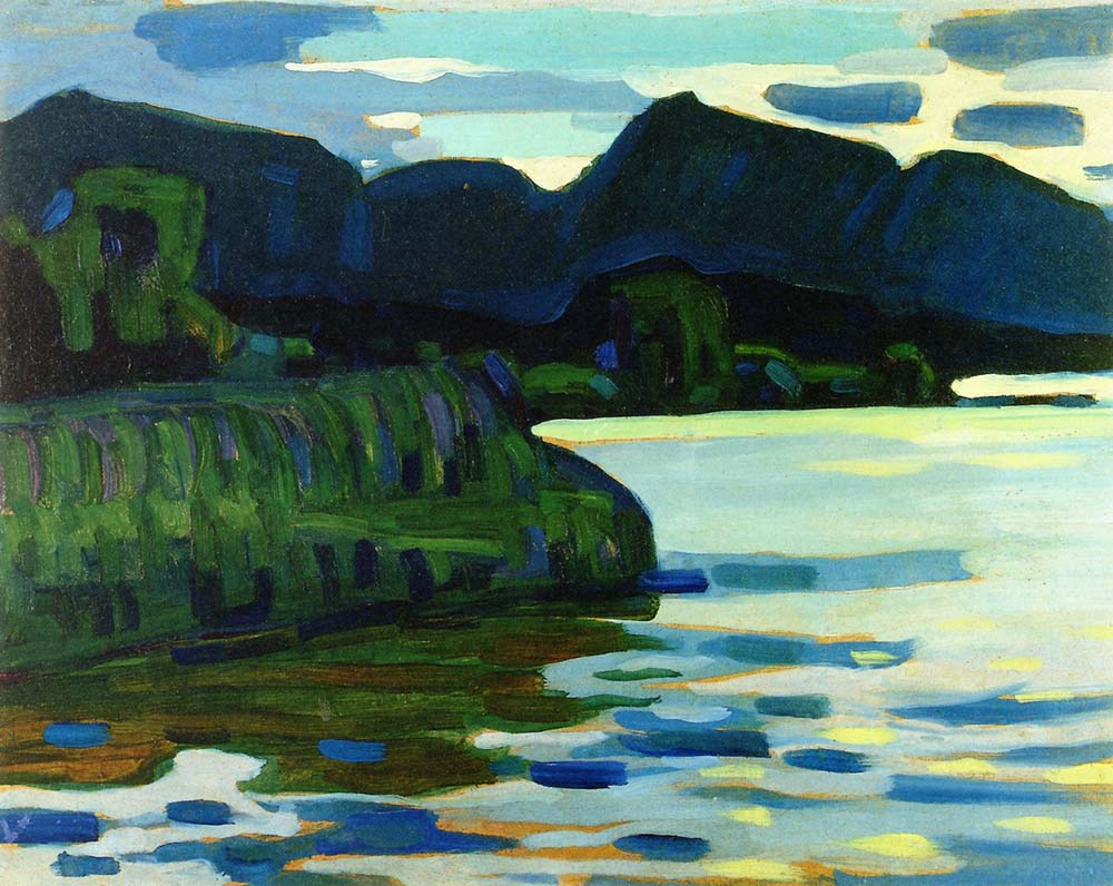 Murnau - Coastline II - Wassily Kandinsky -1908 by Wassily Kandinsky, 12x8"(A4) Poster Print