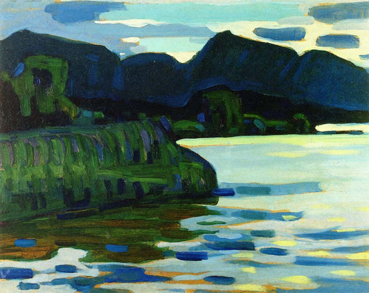 Murnau - Coastline II - Wassily Kandinsky -1908 by Wassily Kandinsky, 12x8"(A4) Poster Print