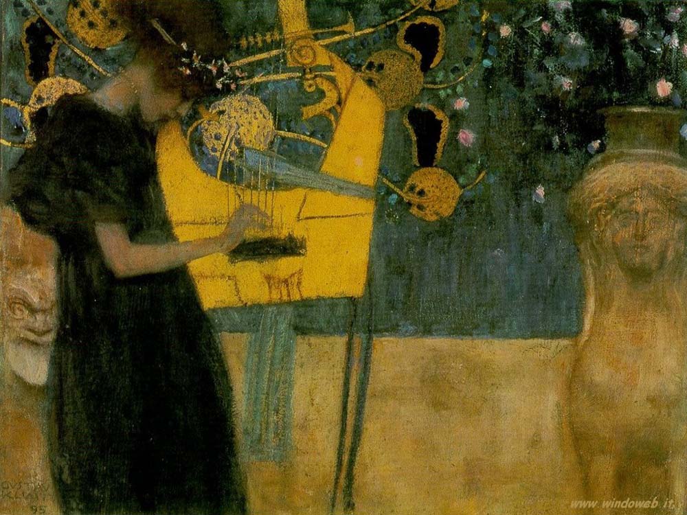 Music - Gustav Klimt - 1895, 16x12" (A3) Poster Print