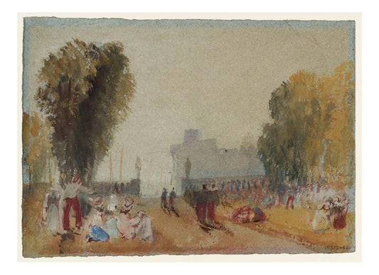 Nantes, Promenade on the Cours St-Pierre, near the Chateau, 1826-28 by John Mallord William Turner RA, 12x8"(A4) Poster