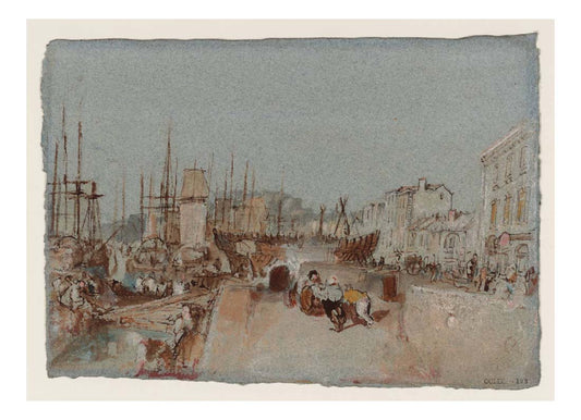 Nantes, The Shipyards (or Salorges), 1826-28 by John Mallord William Turner RA, 12x8"(A4) Poster