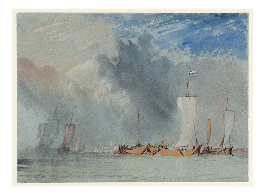 Near Nantes, Loire Barges in a Gust of Wind, 1826-28 by John Mallord William Turner RA