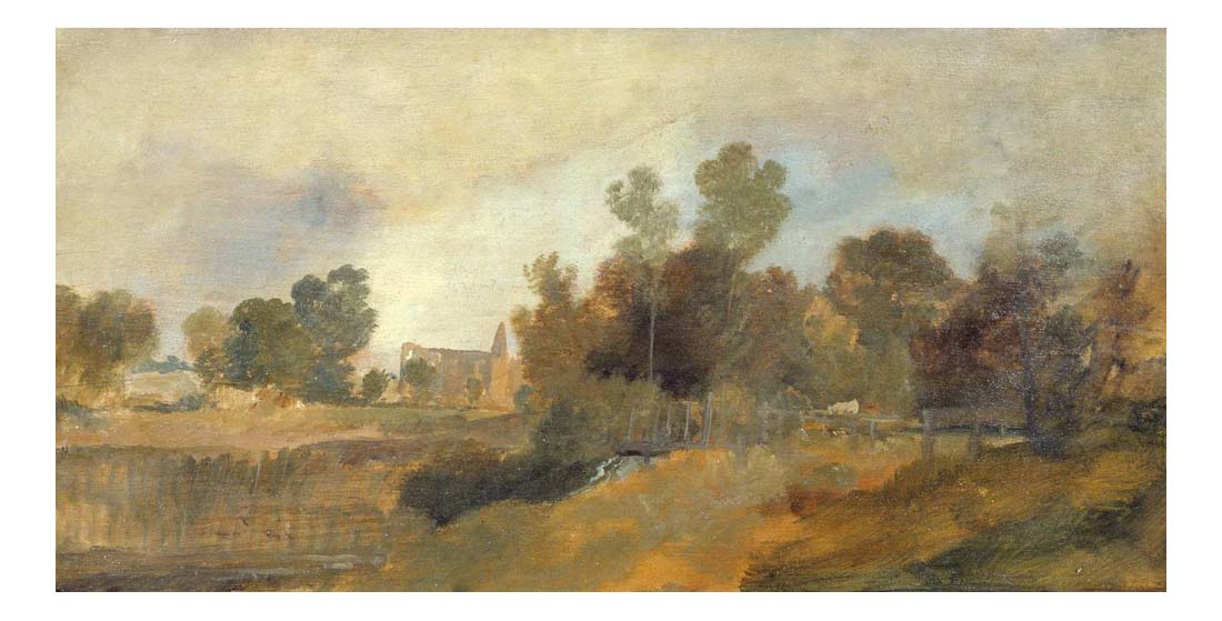 Newark Abbey on the Wey, 1807 by John Mallord William Turner RA, 12x8"(A4) Poster