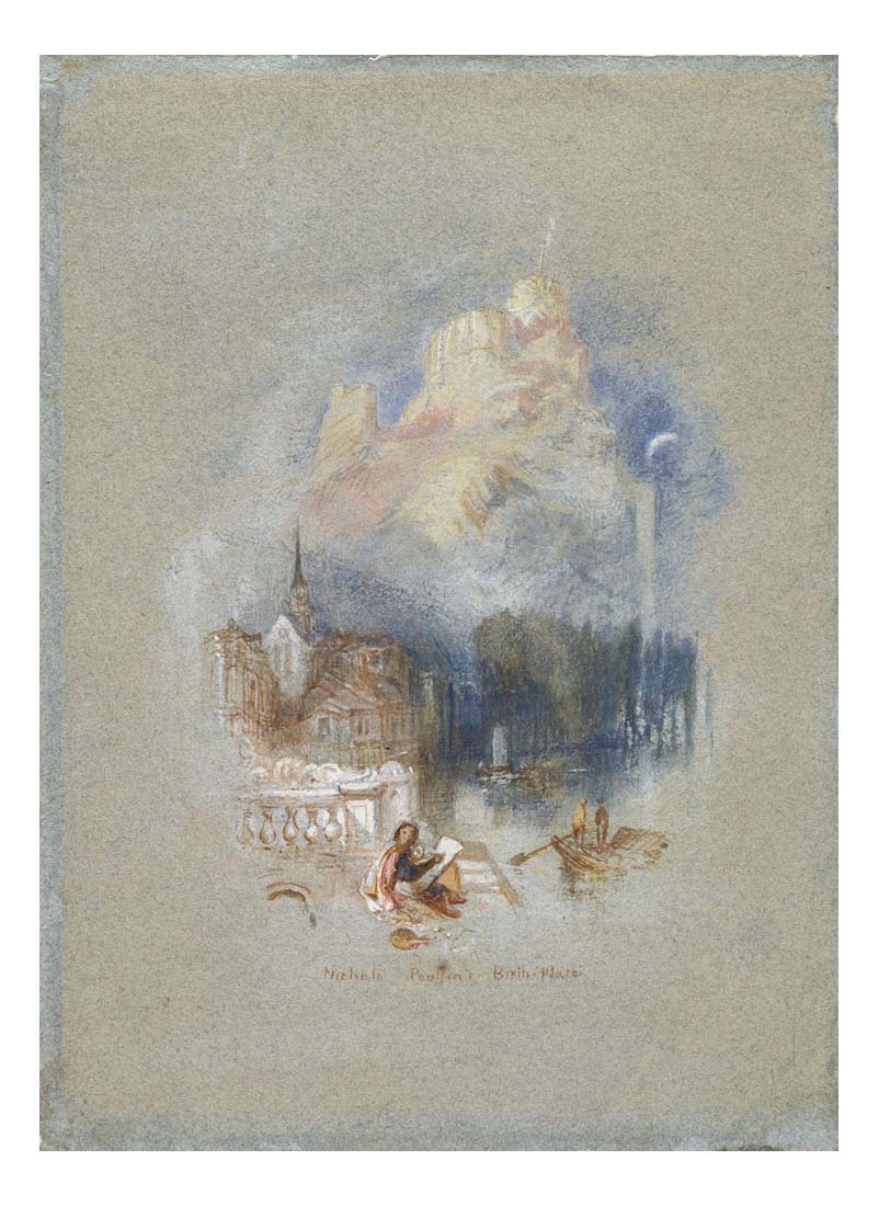 Nicholas Poussin's Birthplace, 1832 by John Mallord William Turner RA, 12x8"(A4) Poster