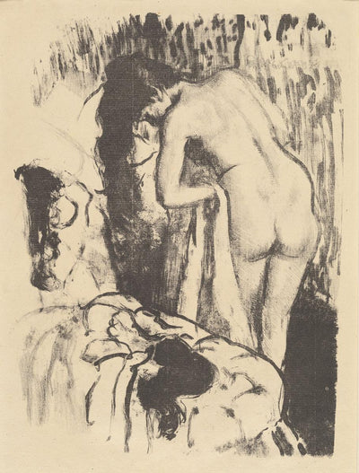 Edgar Degas:Nude Woman Standing, Drying Herself (Femme nue d,16x12"(A3) Poster