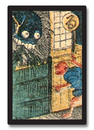 Obake Karuta 1-11, historic, vintage ukiyo-e Japan artwork,12x8"(A4) Poster Print