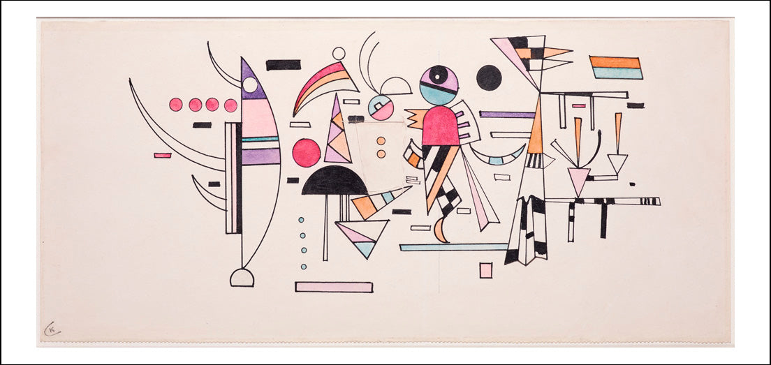 Obra_Entwurf_zu_Leicht_Zusammen by Wassily Kandinsky, 16x12"(A3) Poster Print