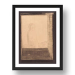 Odilon Redon: Apparition in the Window, modernist artwork, A3 Size Reproduction Poster Print in 17x13" Black Frame