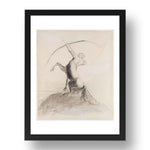 Odilon Redon: Centaur Aiming at the Clouds, modernist artwork, A3 Size Reproduction Poster Print in 17x13" Black Frame