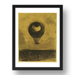 Odilon Redon: Eye Balloon, modernist artwork, A3 Size Reproduction Poster Print in 17x13" Black Frame