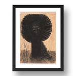 Odilon Redon: Germination, modernist artwork, A3 Size Reproduction Poster Print in 17x13" Black Frame