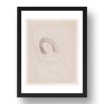 Odilon Redon: Head of a Young Girl, modernist artwork, A3 Size Reproduction Poster Print in 17x13" Black Frame