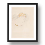 Odilon Redon: Profile of a Woman, modernist artwork, A3 Size Reproduction Poster Print in 17x13" Black Frame