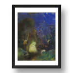 Odilon Redon: Roger and Angelica, modernist artwork, A3 Size Reproduction Poster Print in 17x13" Black Frame