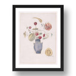 Odilon Redon: The Blue Vase, modernist artwork, A3 Size Reproduction Poster Print in 17x13" Black Frame