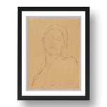 Odilon Redon: The Closed Eyes, modernist artwork, A3 Size Reproduction Poster Print in 17x13" Black Frame