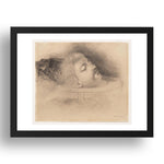 Odilon Redon: The Head of Saint John the Baptist, modernist artwork, A3 Size Reproduction Poster Print in 17x13" Black Frame