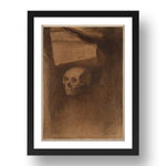 Odilon Redon: Through the Crack a Death's Head Was Projected, modernist artwork, A3 Size Reproduction Poster Print in 17x13" Black Frame