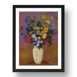 Odilon Redon: Vase of Flowers, modernist artwork, A3 Size Reproduction Poster Print in 17x13" Black Frame