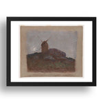 Odilon Redon: Windmill, modernist artwork, A3 Size Reproduction Poster Print in 17x13" Black Frame