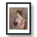 Odilon Redon: Woman with Flower Corsage, modernist artwork, A3 Size Reproduction Poster Print in 17x13" Black Frame