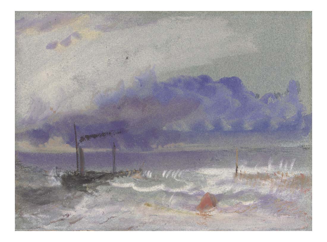 Off Yarmouth - A Steamship off the Coast in Rough Weather by John Mallord William Turner RA