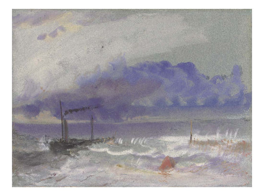 Off Yarmouth - A Steamship off the Coast in Rough Weather by John Mallord William Turner RA