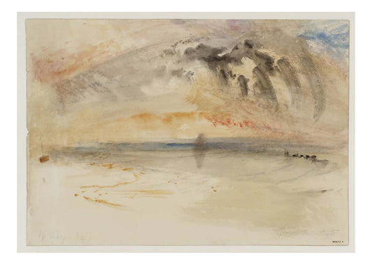 On the Beach, A Stormy Effect over the Sea, 1845 by John Mallord William Turner RA, 12x8"(A4) Poster