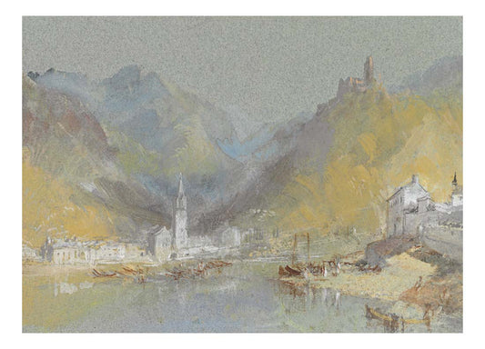 On the Mosel - Bernkastel, Kues and The Landshut, Germany by John Mallord William Turner RA