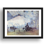 Claude Monet - ST Lazare Train Station, Paris [1877], vintage artwork in A3 (17x13") Black Frame