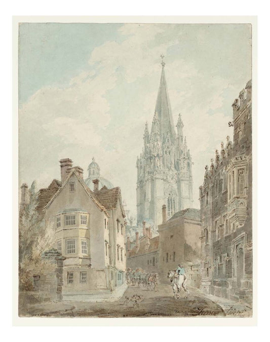 Oxford, St Mary's Church and the Radcliffe Camera from Oriel Lane, 1792-93 by John Mallord William Turner RA, 12x8"(A4) Poster