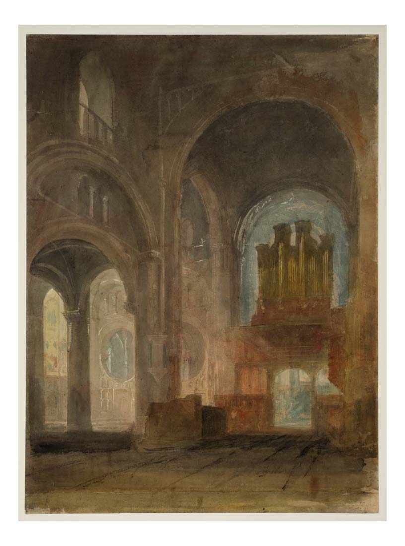 Oxford, The Interior of Christ Church Cathedral, Looking past the Crossing and Organ Screen into the Chancel, 1798 by John Mallord William Turner RA, 12x8"(A4) Poster