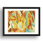 Pablo Picasso: Bathers in a Forest, modernist artwork, A3 Size Reproduction Poster Print in 17x13" Black Frame